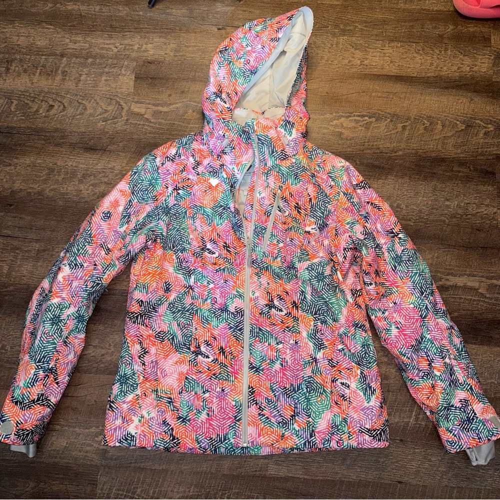 OBERMEYER JETTE JACKET Colorful Patterned Hooded Women’s Size 12